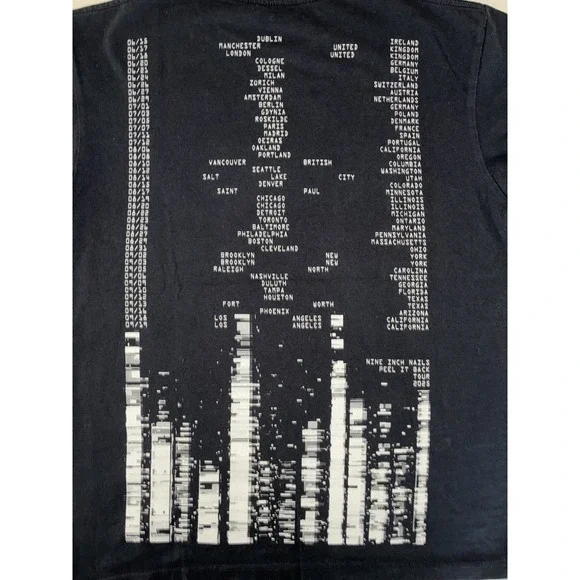 Nine Inch Nails T Shirt S Black Inverted Crowd Peel It Back Tour